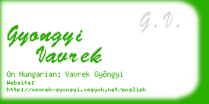 gyongyi vavrek business card